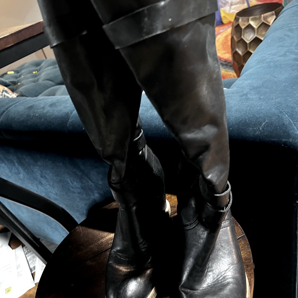 Tall Black Platform Boots Women's Size 8.5